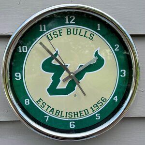 University of South Florida Bulls Wall Clock- Wincraft Chrome